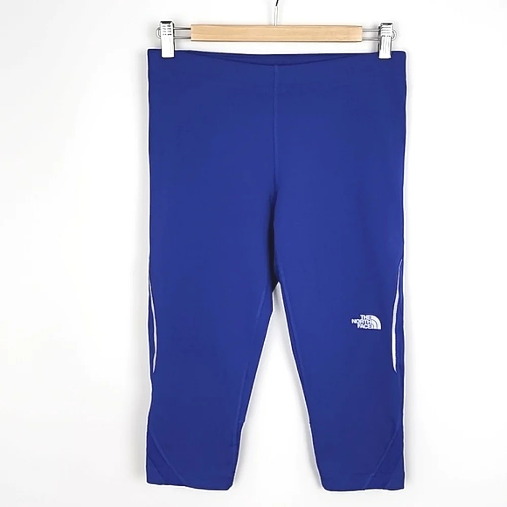 The North Face Womens Cobalt Blue Crop  Legging Reflective VaporWick Smooth Sz M